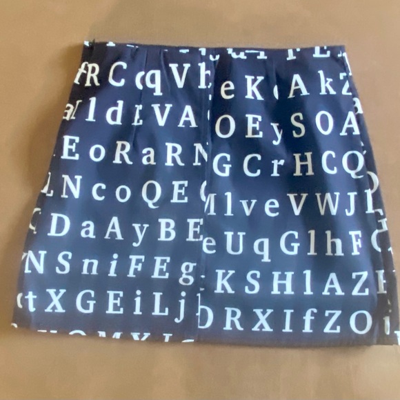NWOT Black Skirt with White Letters - Picture 3 of 6